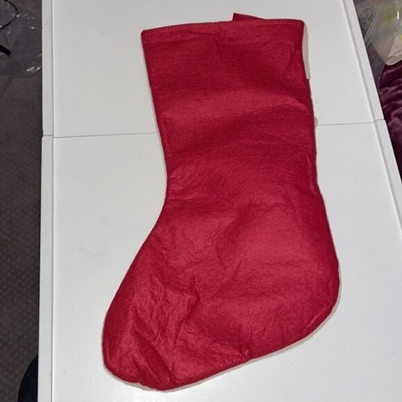 New 3D Plush Christmas Stocking Felt Snowman Snow Girl Skiing Red - Picture 4 of 5